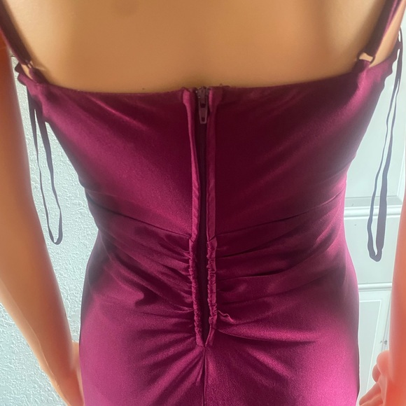 Honey and Rosie Red Ruched Maxi Gown - Picture 5 of 12